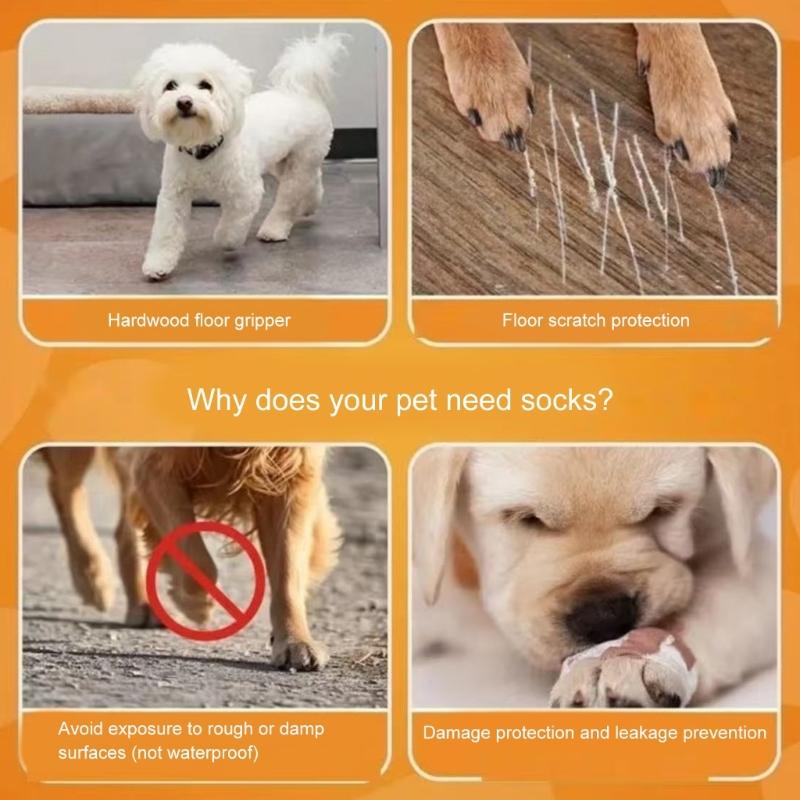 Antypoślizgowe Buciki dla Zwierząt Domowych Konstrukcja Przyczepna Elastyczne Skarpety dla Psa Chronią Zranione Łapy Przed Alergiami Sezonowymi