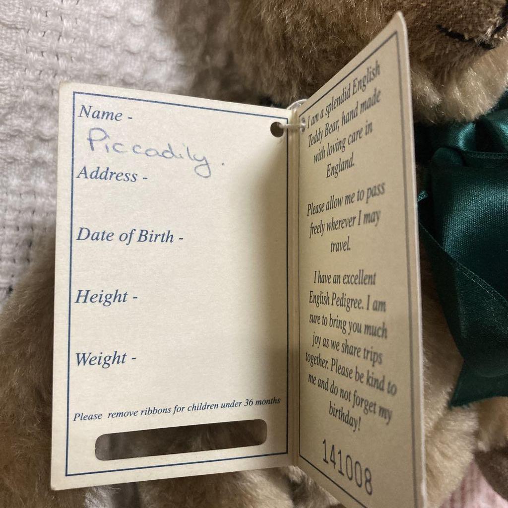 [USED] Used Teddy Bear from the English Teddy Bear Company