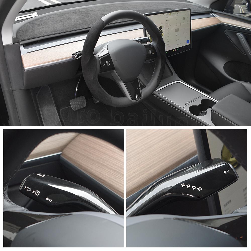 For Tesla Model 3 Y 2017-2023 Carbon Fiber Steering Wheel Cover Steer Wheel Cover Protector Interior Accessories