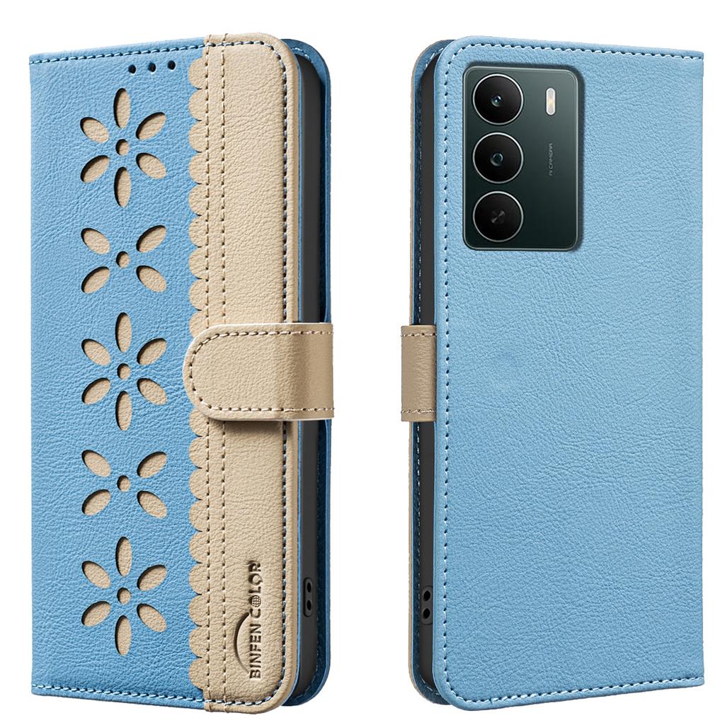 Per Realme C71 4G Custodia in Pelle BINFEN COLOR BF36 Motivo Floreale Copertura Telefono Portafoglio con Blocco RFID Supporto