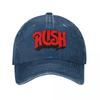 Rush Band Baseball Cap Vintage Distressed Washed Headwear for Men Women Outdoor Caps Hat