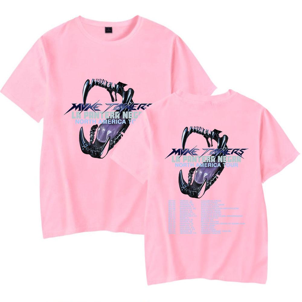 

Летняя женская мужская футболка с коротким рукавом Myke Towers Фитнес одежда Мужская футболка Футболка для косплея XXS розовый