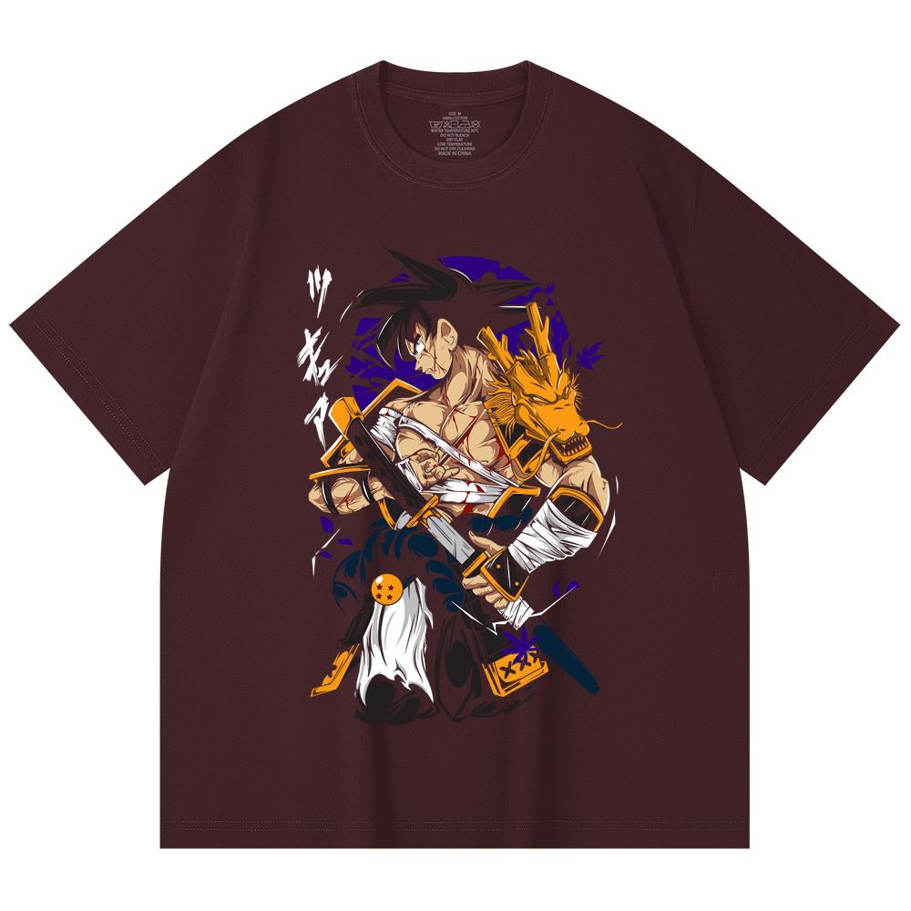 

230 Gsm 100% Cotton Dragon Ball V68 Goku Samurai Print Unisex Heavy Cotton T Shirt 2XL