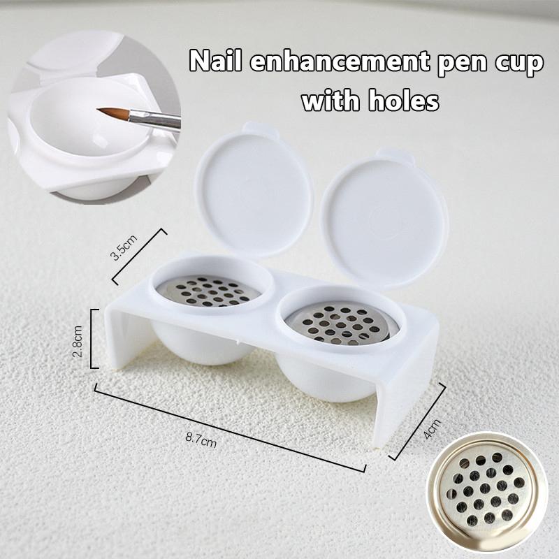 2-otvorové štětce na nehty Mycí kelímek Vodní čistič Snadné čištění Přenosný štětec Síťové vrstvy Mytí Nail Art Flitry