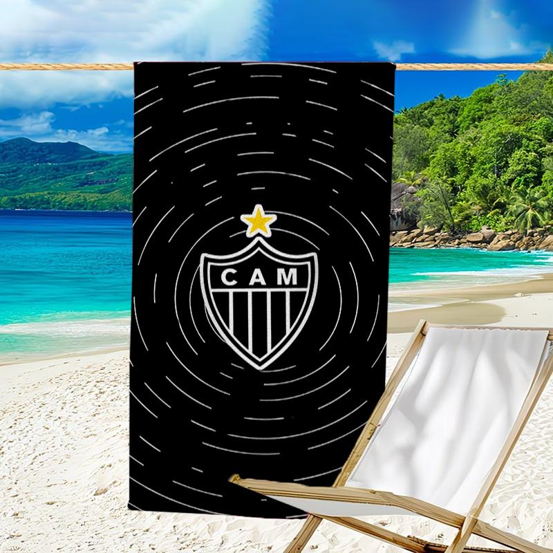 Black And White Stripes With Shield Printed Beach Towel, Super Soft Microfiber, Perfect Gift Birthday, for Pool, Beach, Travel, for family and friend