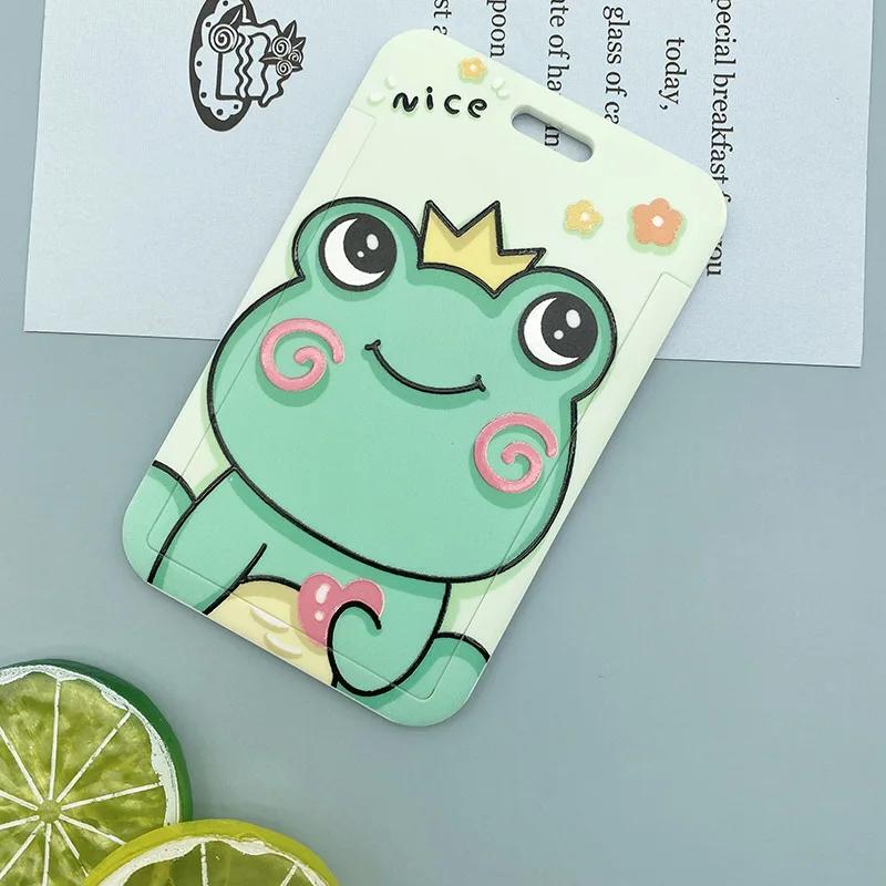 1 PCS Funny Cute Cartoon Card Cover ABS Plastic Document Protection Sleeve Campus Student Bus Card Card Holder
