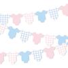 Weysat 2 Pcs Baby Clothes Banner Baby Boys Girls Shower Decorations Pink Blue Bodysuit Clothesline Banner Gender Reveal Birthday Neutral Party Outfit