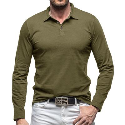 Erkek Uzun Kollu Polo Gömlekler 3 Düğmeli Rahat Slim Fit Temel Tişörtler Nem Emici Nefes Alabilir Atletik Antrenman Yaka Üstler Golf Polo Erkek