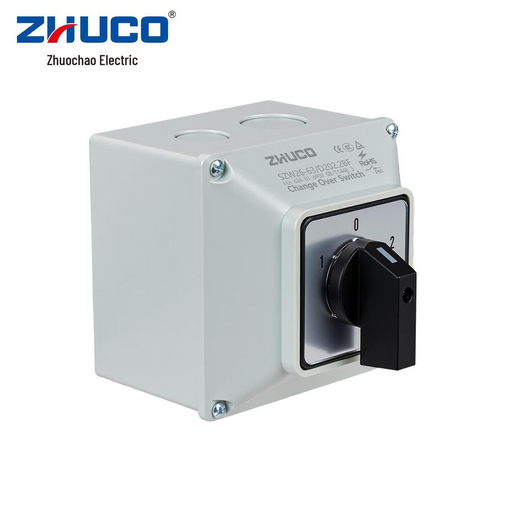 Zhuochao SZW26-63/D202.2BF Waterproof 3-Speed Changeover Switch