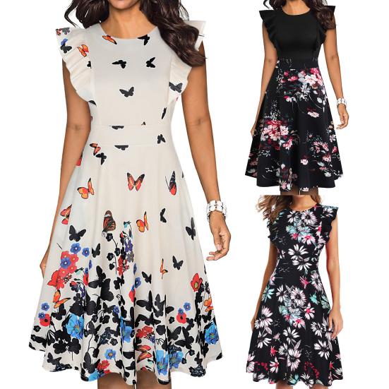 polyester floral dress