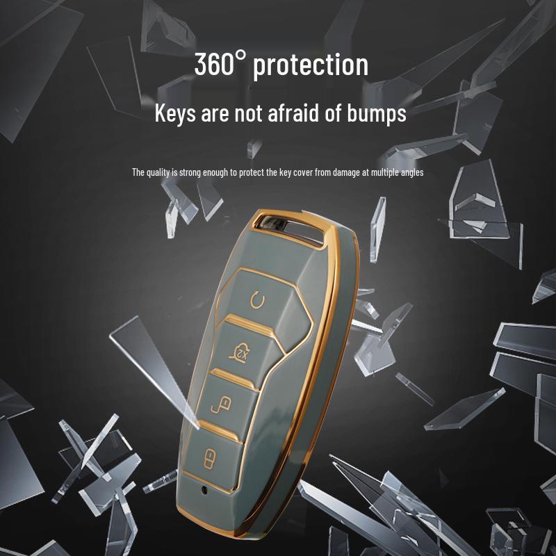 Kompatybilny z BYD 2018 Tang II DM Qin 80 Obudowa kluczyka do samochodu New Energy w stylu Gold Edge