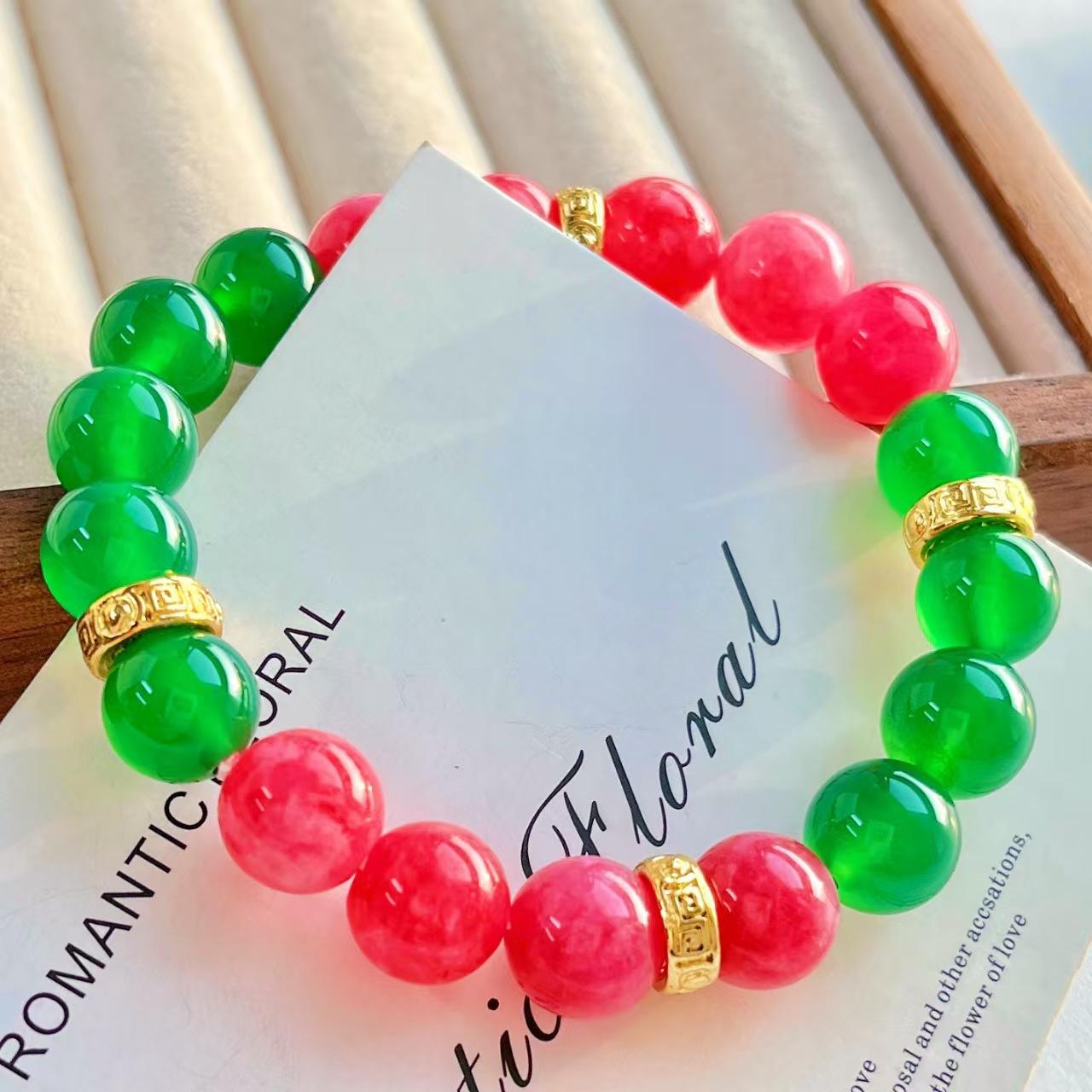 Vintage Ruby Quartzite Natural Chalcedony Bracelet Bracelet