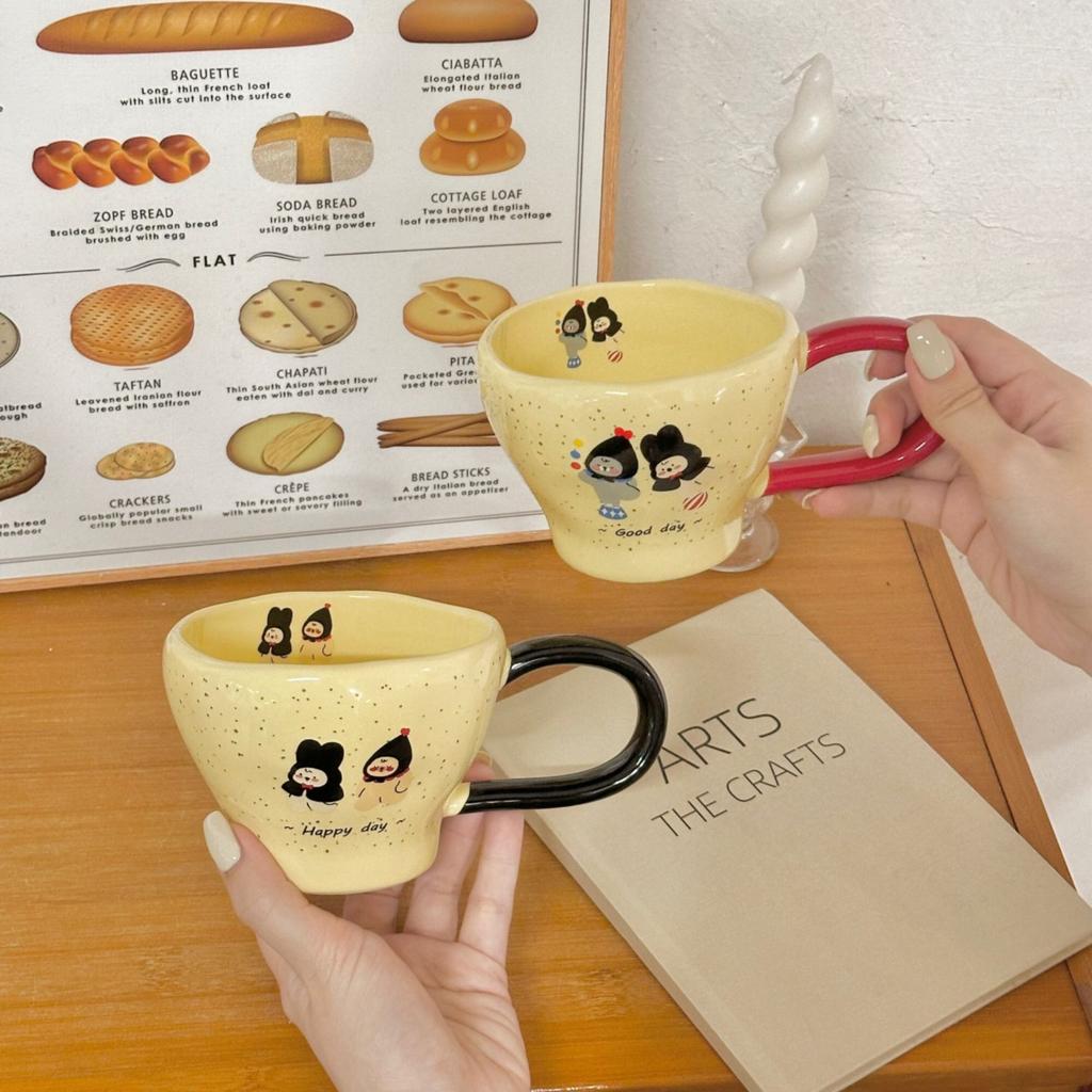 ins wind mug design sense high value cute water cup ceramic cup couple home office coffee cup