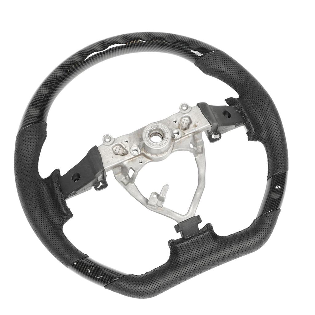 Hydro‑Dip Steering Wheel Perforated Leather Flat Bottom Black Stitching for FJ Cruiser 2007 to 2017 Carbon Fiber Look