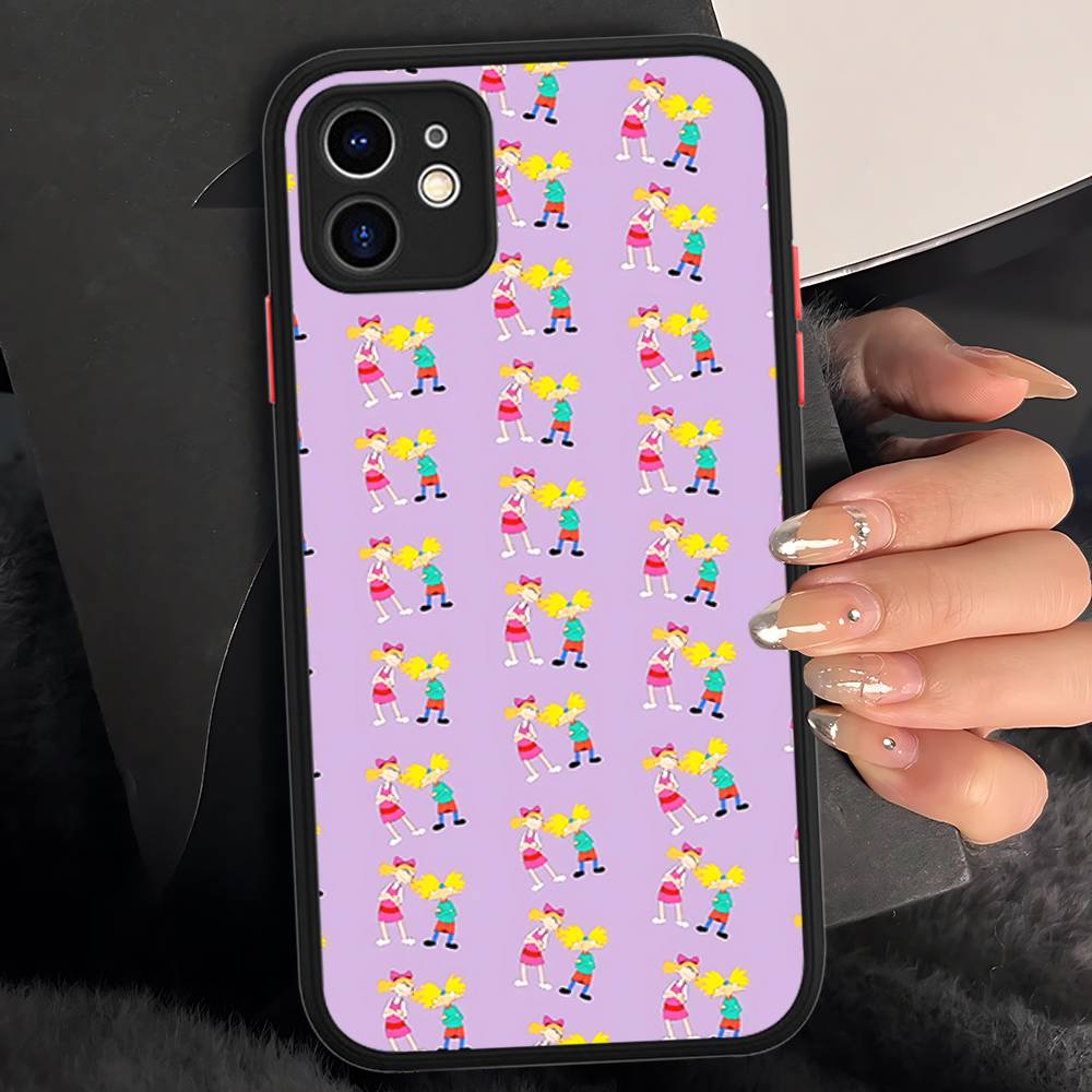 H-Hey A-Arnold Helga Bonito Matte Protective Case For IPhone 16 15 14 13 12 11 Pro Max X XS MAX Protection Case