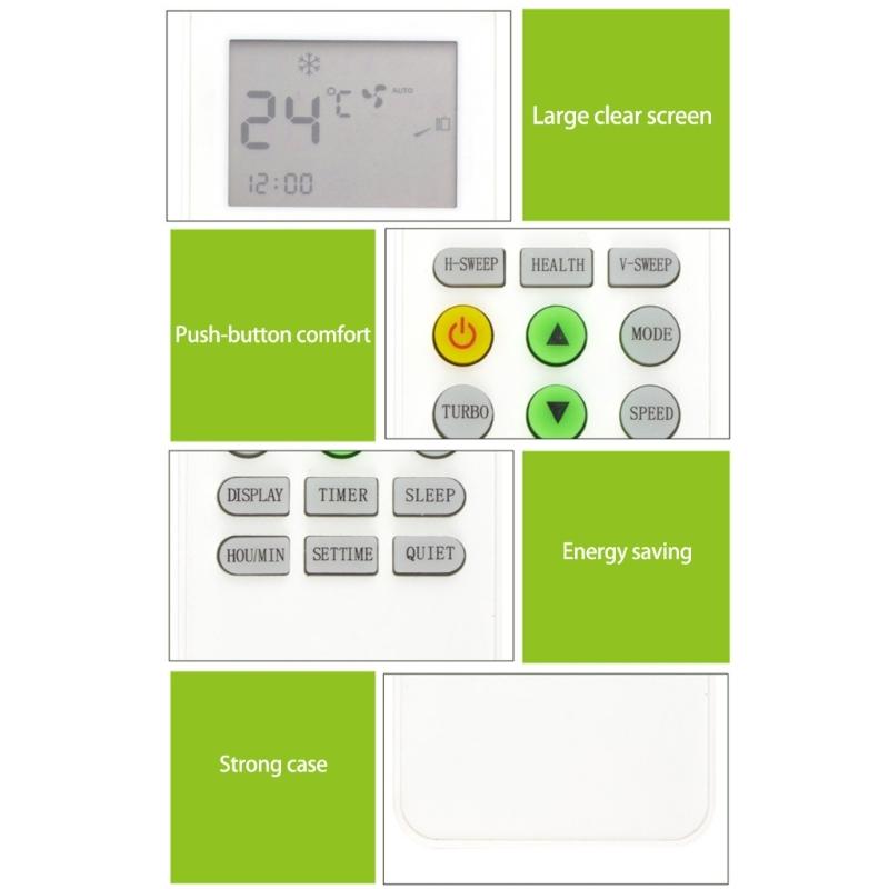 KKG12A-C1 Remote Controller Air Conditioner Remote Control Replacement for Changhong ONAX Repair Accessory