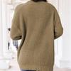 Spring and Autumn Women's V-neck Solid Color Loose Single-breasted Sweater Knitted Cardigan