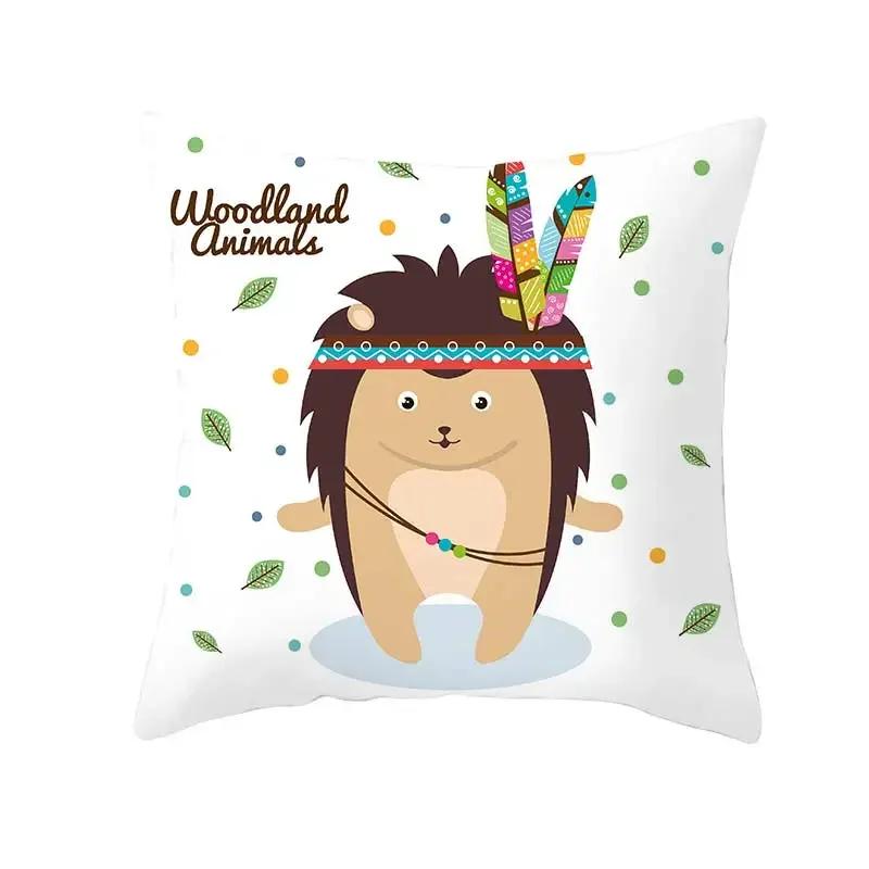 Funny Cute Animal Cushion Cover Cartoon Creative African Tribe Fox Pillow Case For Sofa Home Textile Pillow Covers Pillowcase