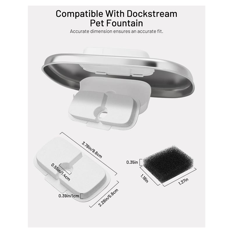 12er Pack Ersatzfilter für Dockstream kabellose Katzen-Trinkbrunnen PLWF005/PLWF115/WF105, Haustier-Brunnenfilter