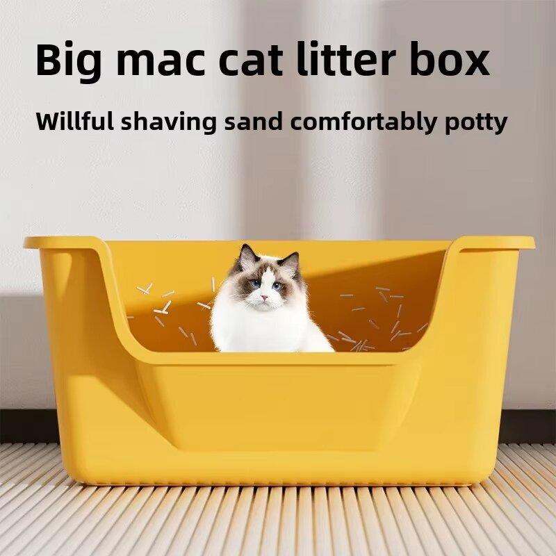 Katzenklo Große Kapazität Halbgeschlossen Kunststoff Spritzschutz Katzen Toilette Nachttopf Big Mac Übergröße Katzenwanne Nachttopf Katzentoiletten