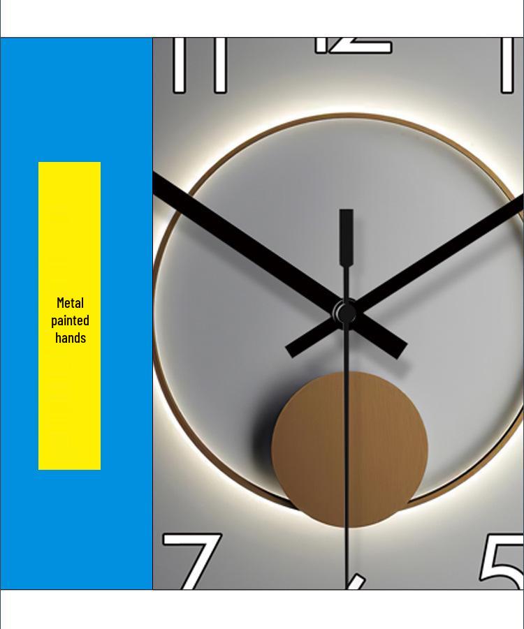 6380 Modern Silent Quartz Wall Clock for Living Room - American Light Luxury Design with Long Battery Life