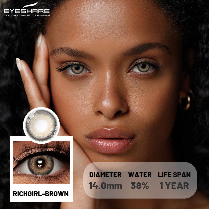 1 Pair Colored Pupils for Brown Color Eyes Green Eye Contacts Cosmetics Natural Blue Eye Lenses for Makeup Gray Pupils