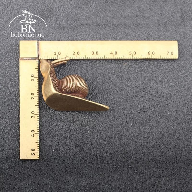 38G Retro Pure Copper Mini Snail Statue Ornaments Desk Antique Brass Tea Pet Collection Home Decorations for Living Room
