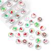 1Pcs 19mm Christmas Series Transparent Coloured Glaze Beads Hand-Painted Drop Oil Flat Round Beads For Jewelry Making DIY Charm Decoration
