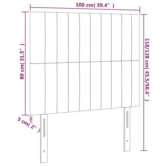 VidaXL Tête de Lit à LED Meuble de Chambre à Coucher Accessoire de Lit Simple Tête de Cadre de Lit Intérieur Crème 3122657