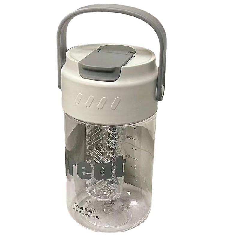 Stylish Portable Glass Water Bottle with Straw & Tea Infuser