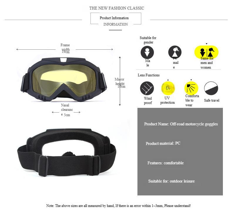 New Cross-border Off-road Motorcycle Harley Mask Goggles, Outdoor Riding Glasses, Windproof Eye Protection Ski Glasses