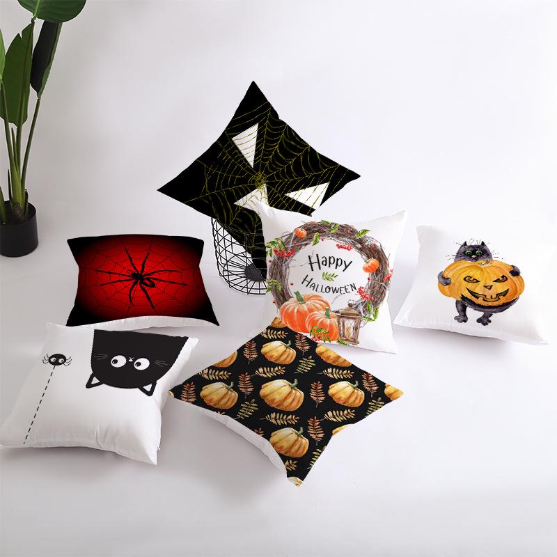 New Halloween Pumpkin Pillow Cover Home Peach Skin Home Decoration Supplies Cushion Waist Pillow Cover