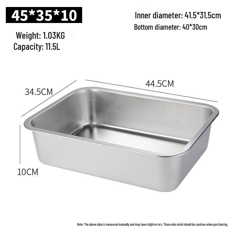 304 Stainless Steel Extra Large Deep Rectangular Self-Service Food Basin with Lid