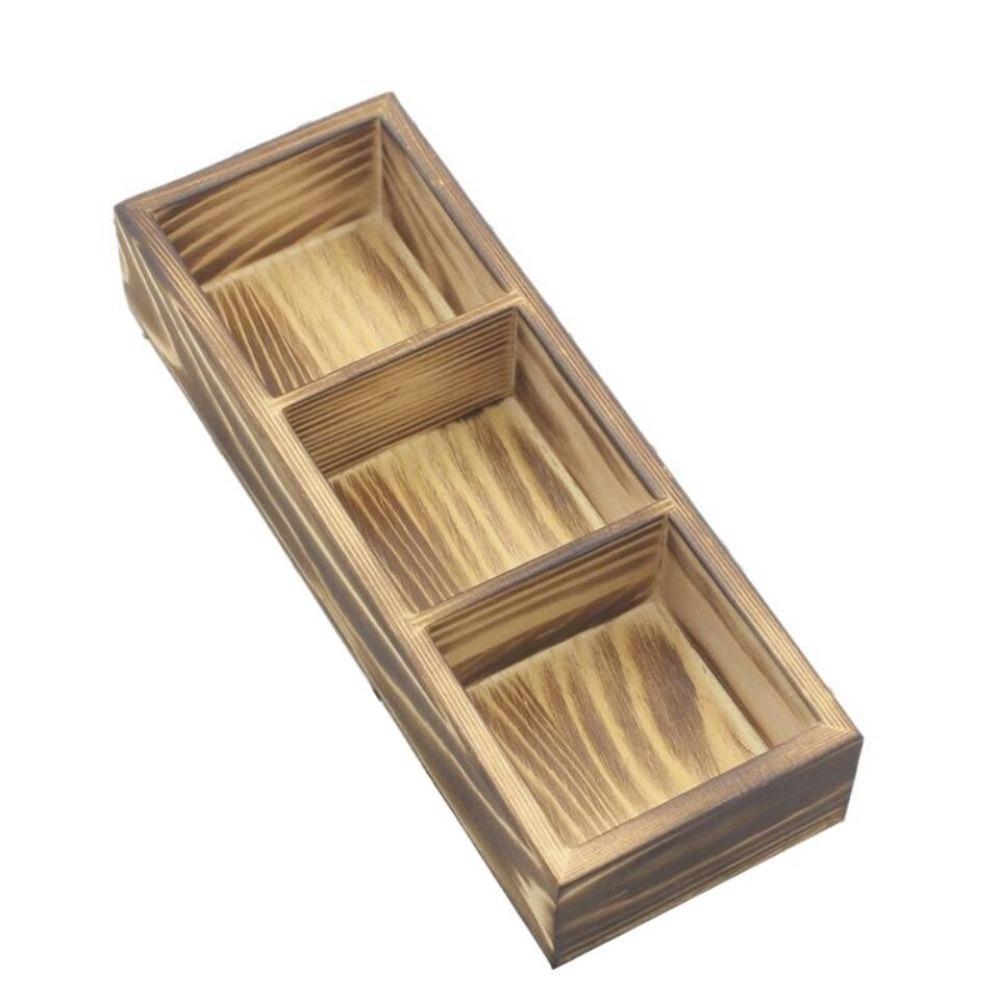 Solid Wood Retro Tea Bag Holder Exquisite Miscellaneous Sorting Grid Portable Coffee Holder