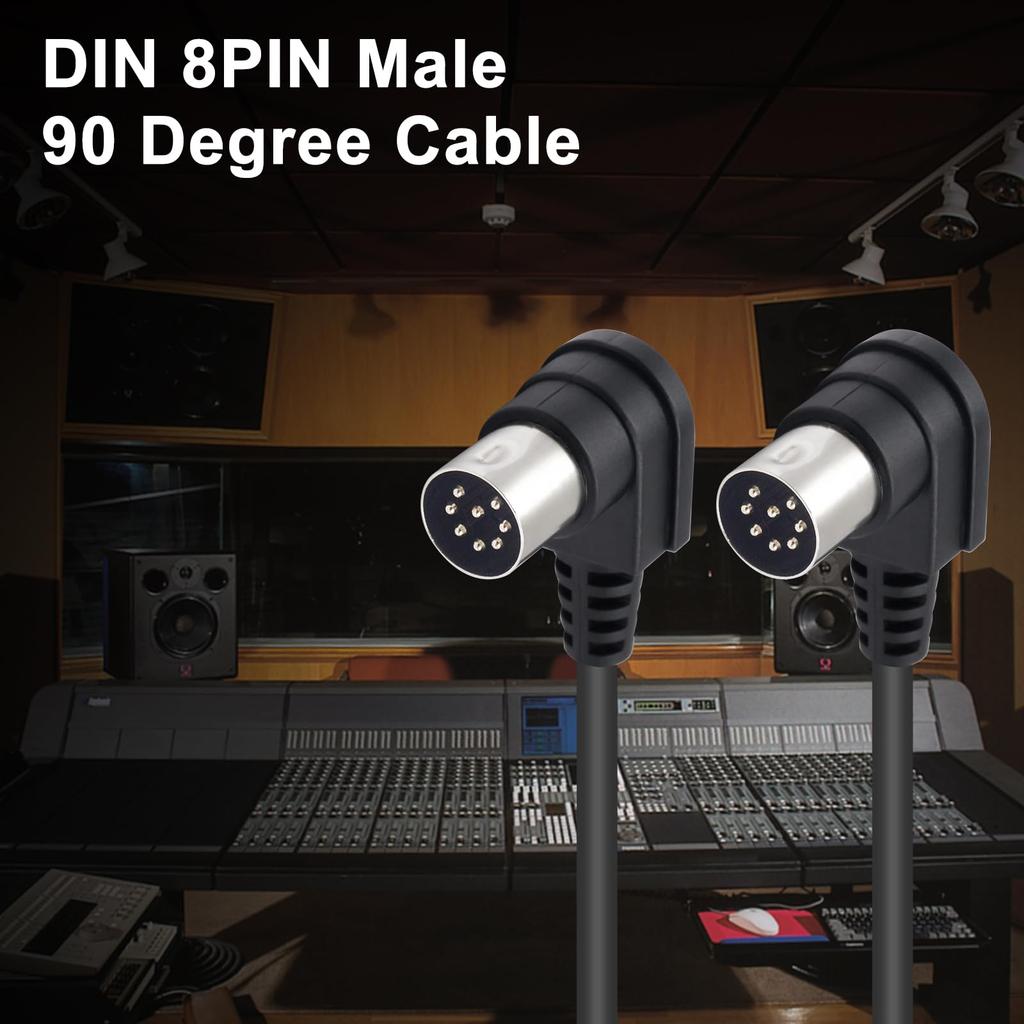 Poyiccot DIN Connector Right Angle DIN Male to Male Speaker MIDI Cable DIN Connector DIN Compatible with System 8-Pin Cable, 8-Pin Cable, 8-Pin