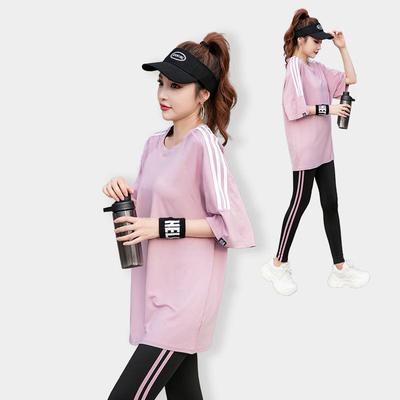 2024 Nové letní volné tričko s krátkým rukávem na jógu a běh