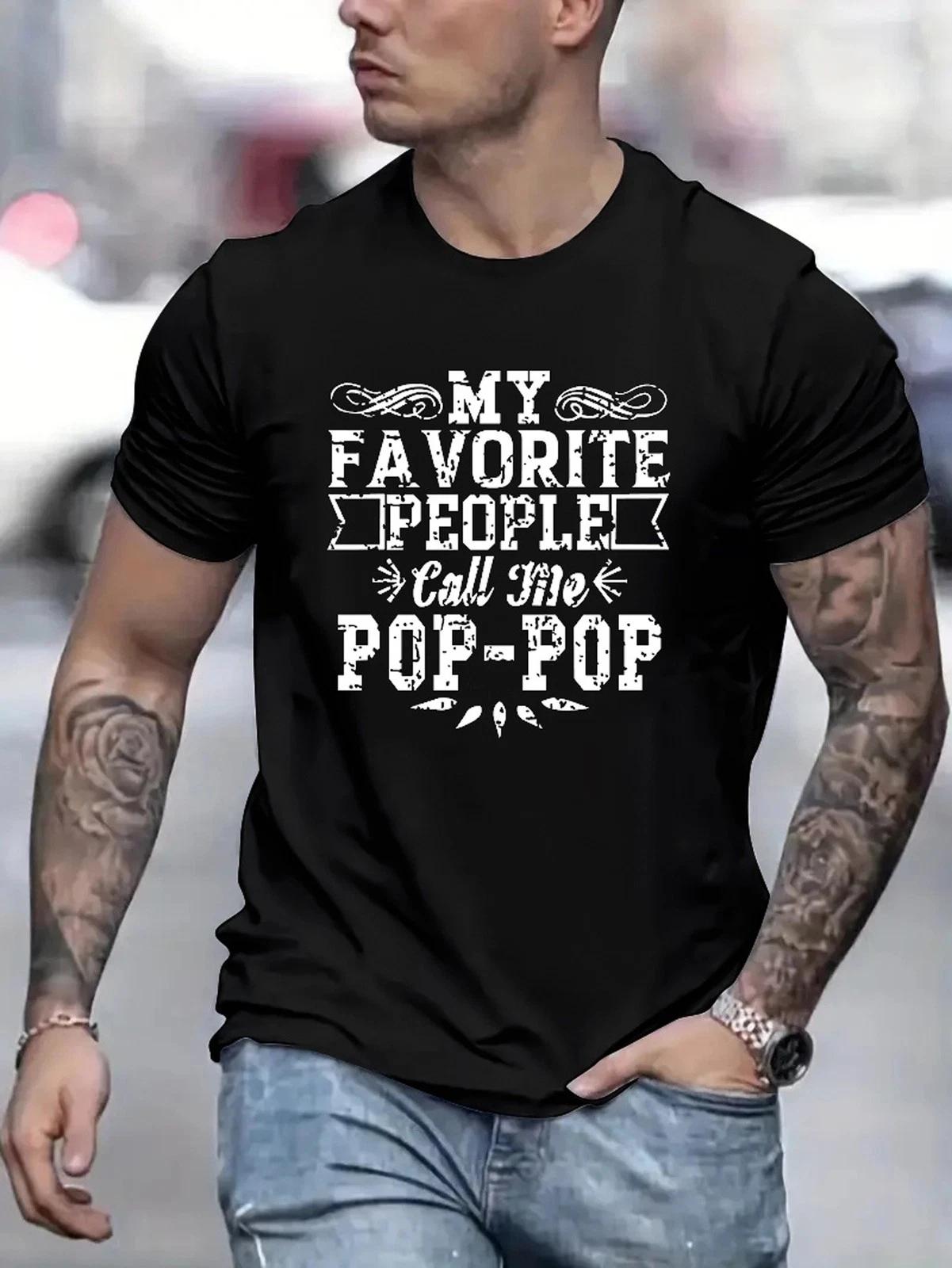Men s Funny Pop Pop Grandpa T-Shirt Favorite People Call Me PopPop Tee XXL
