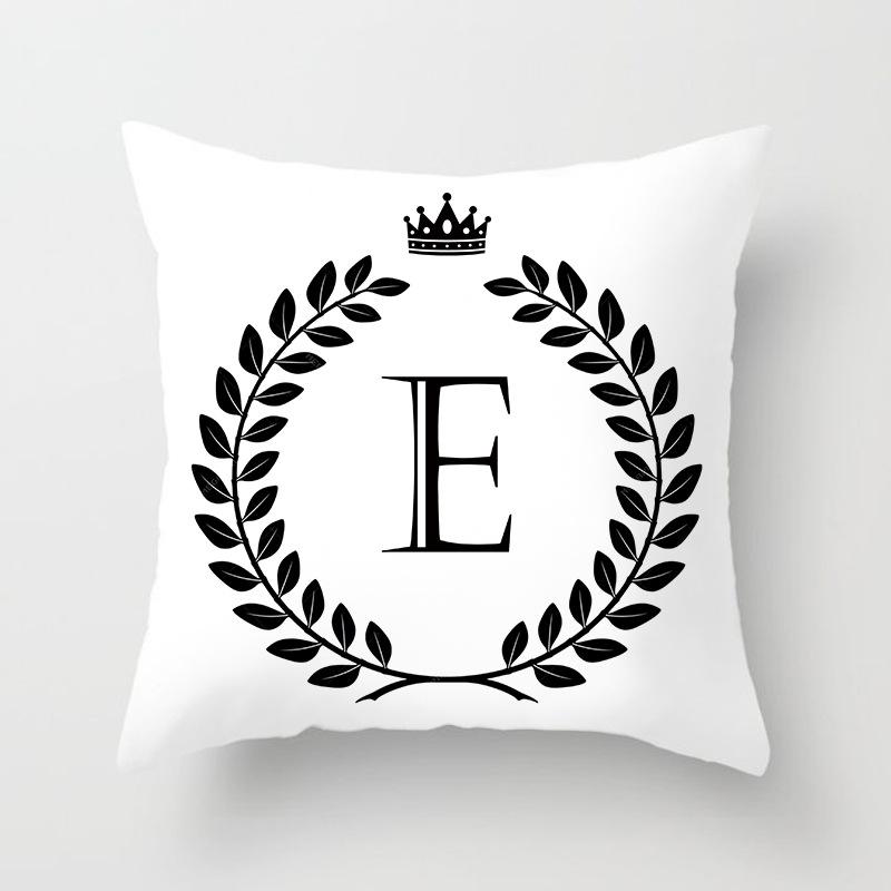 Nordic Simple Crown Letter Printing Pattern Cushion Cover Home Living Room Sofa Decoration Square Pillow Pillow Cover