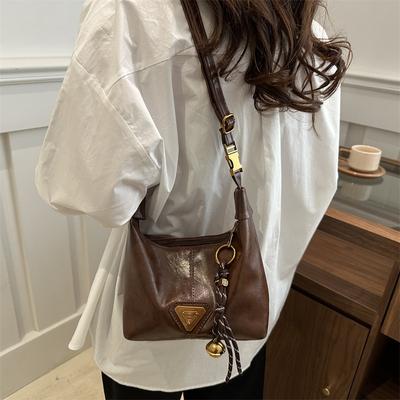 Handtasche Damen neue modische Retro-Tragetasche Nischen-Textur lässige Schulter-Umhängetasche