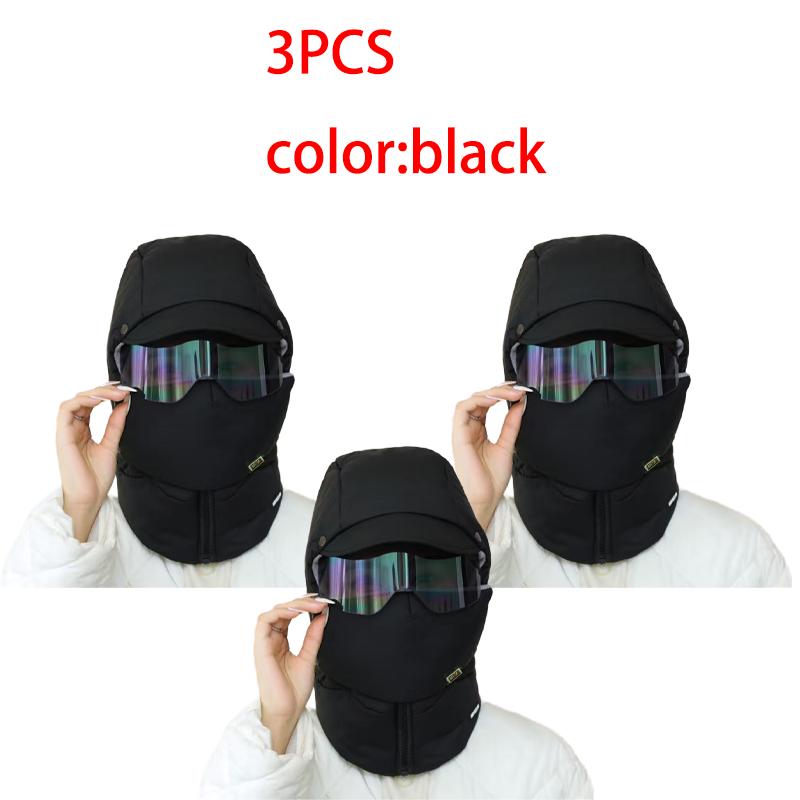1/2/3PCS Outdoor Windproof Warm Mask Thickened Full Face Head Cover with Goggles Adjustable Cycling Sking Unisex Motorcycle Mask