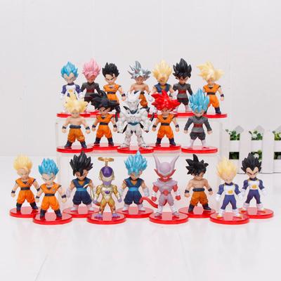21 stuks/set 7cm Z Super Saiyan Goku Zwart Blauw Haar Vegetto PVC Actiefiguur Speelgoed