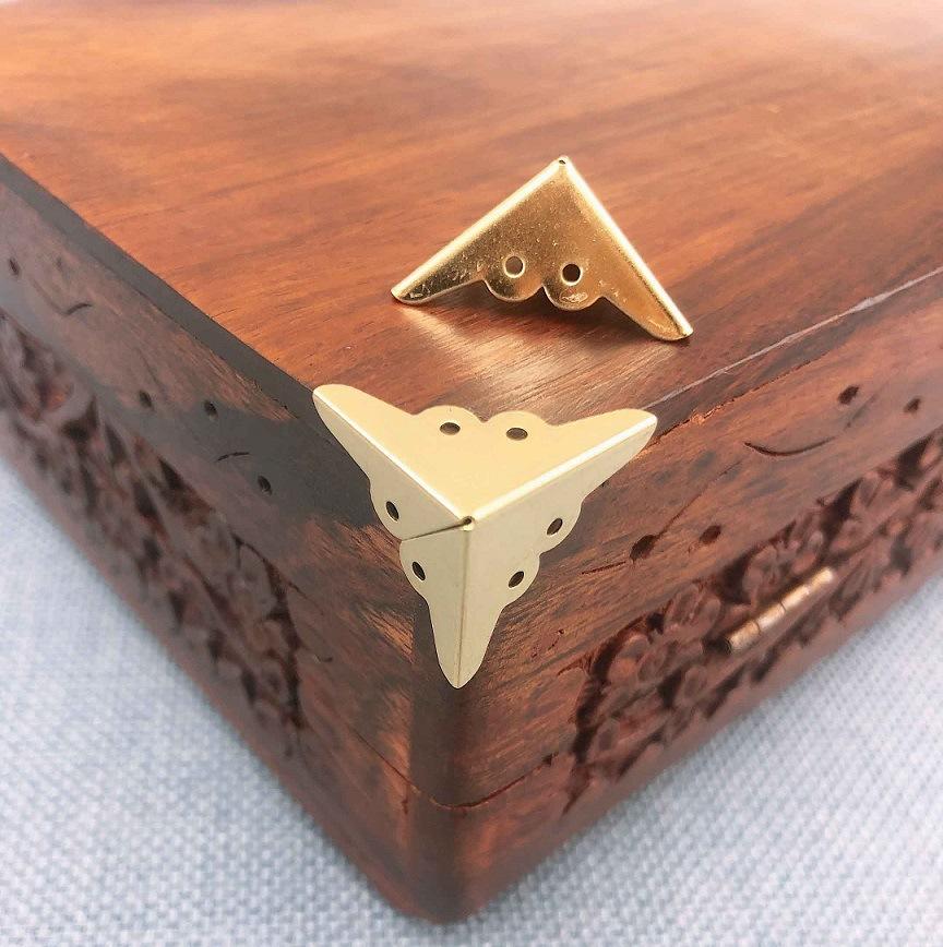 20Pcs Iron Box Corner Yellow Decorative Pack Corner Four Sides Protection Mini Corner 18mm
