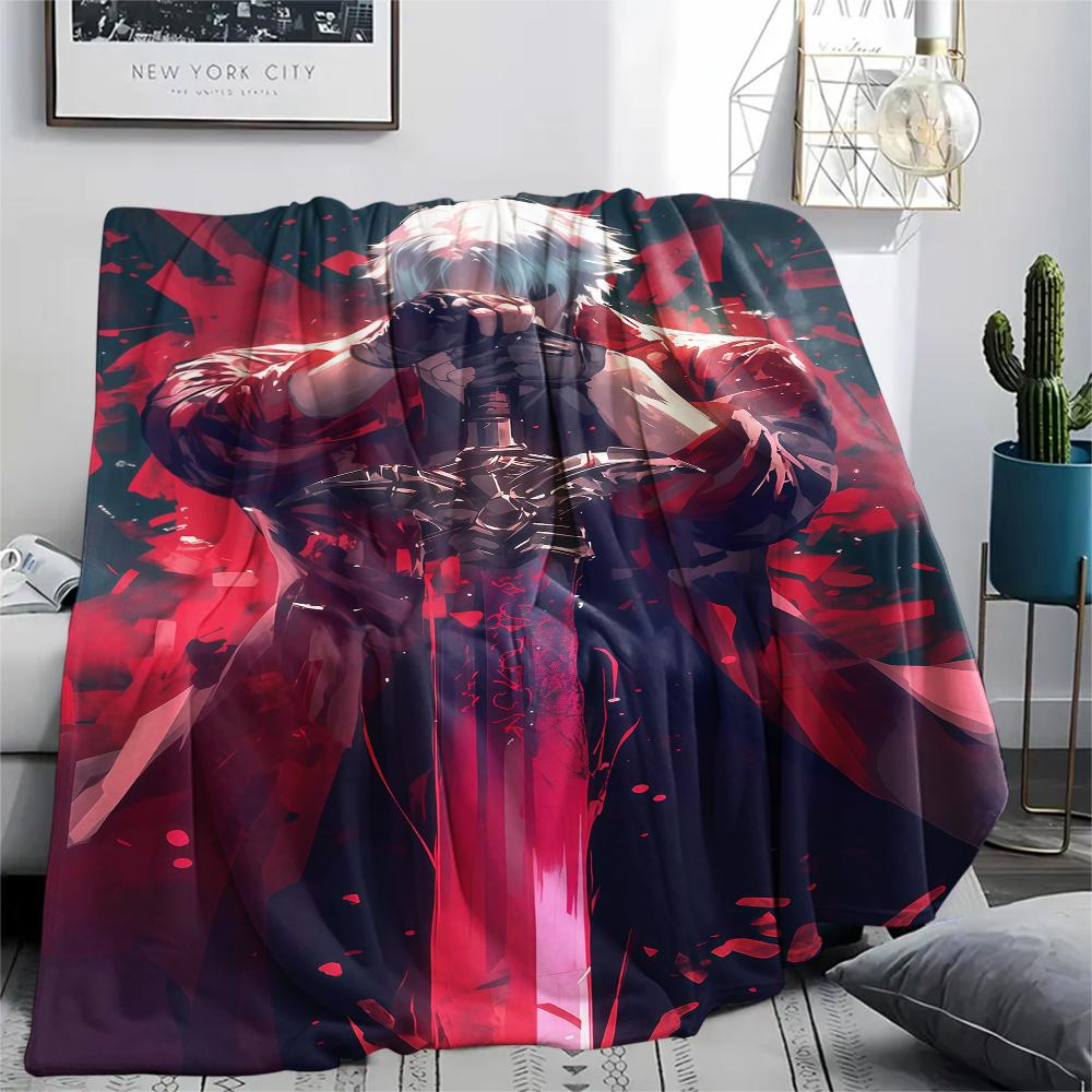 1PC Devil May Cry Print Flannel Blanket, High Quality All Seasons, Home Decor, Warmth and Comfort, Perfect for Christmas Gifts