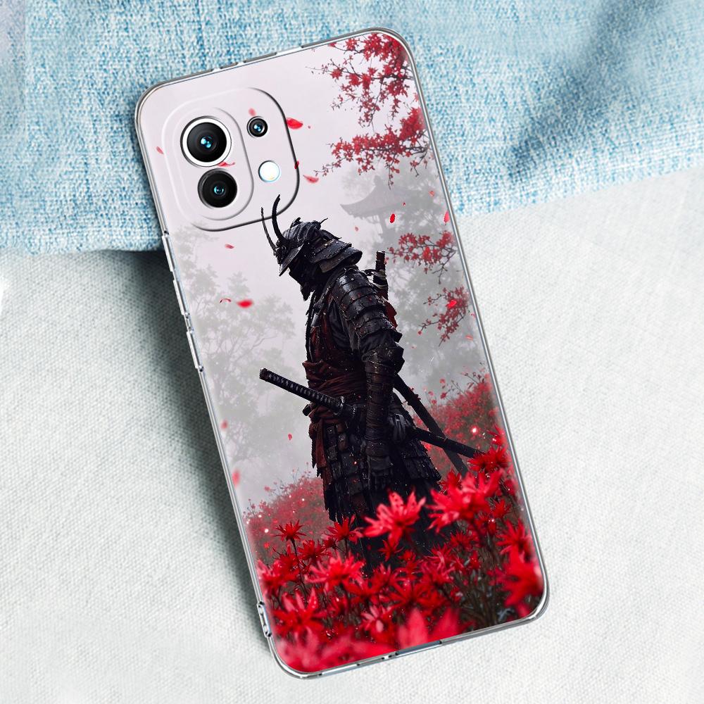 Phone Case For Xiaomi Mi 15 14 13 12 11 Lite 15T 13T 12T Pro Poco X7 X6 X5 Pro 5G X3 NFC F7 F6 F5 Cover Japanese Bushido Samurai