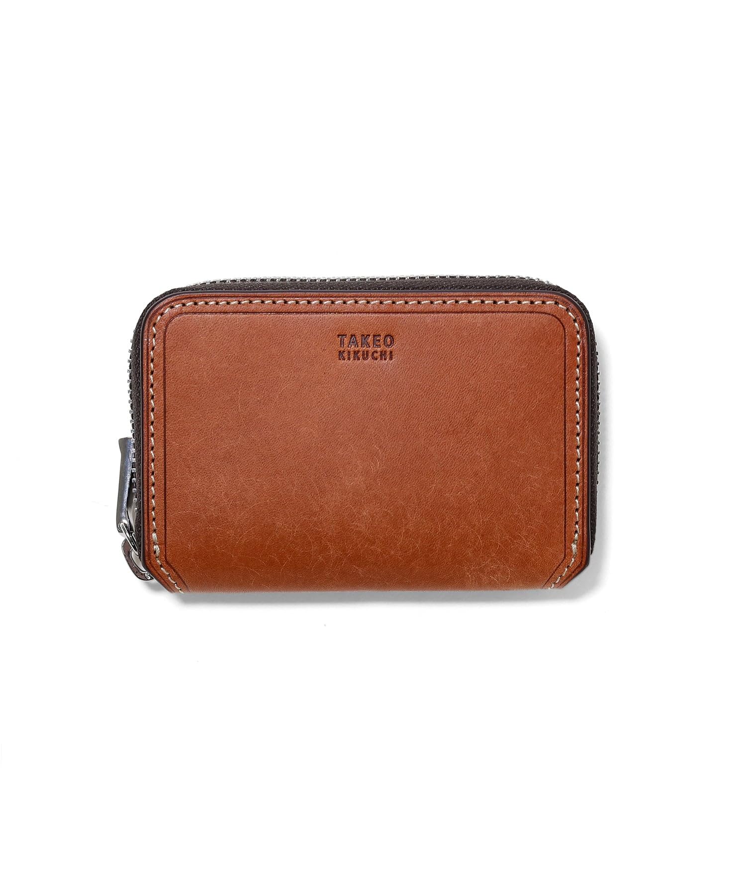 

Takeo Kikuchi Margo II Coin Purse, Card Size, Cowhide Leather, No. 780611, Brown