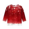 Christmas Day Print Tops For Youth Girls 4-11 Years Round Neck 3/4 Sleeves T-Shirts Trendy Tops Outfit Tees