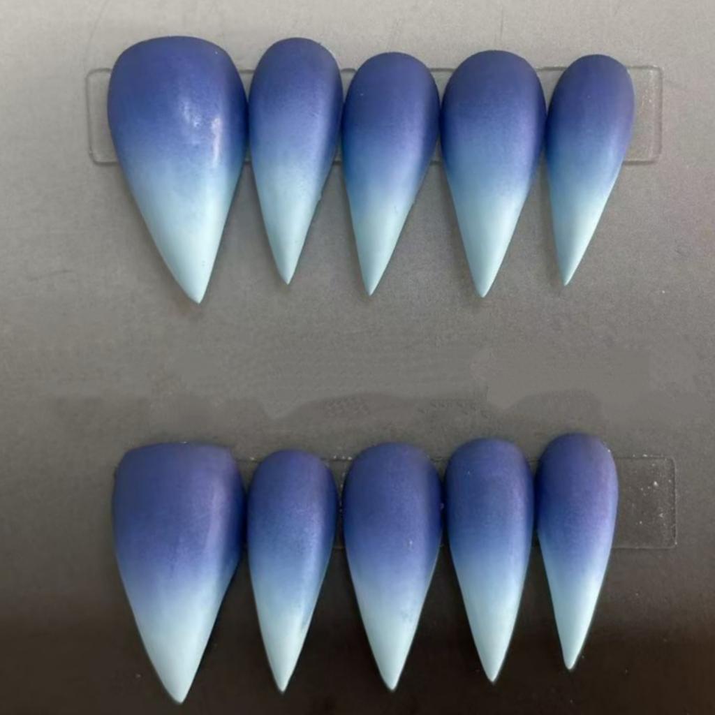10Pcs Handmade Red Gradient Dragon Claw Press On Nails Cat Shape Detachable False Nail Tips Fake Nail Art