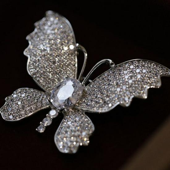 Bo Xin Yun Luxury Copper Zirconium Butterfly Brooch - Women s Fashion Accessory Pin