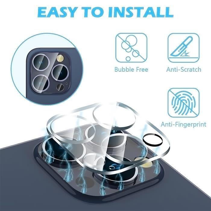 Film de Protection - BOOLING - iPhone 15 Pro - Verre Trempé - Résistant aux Chocs - Lot de 3