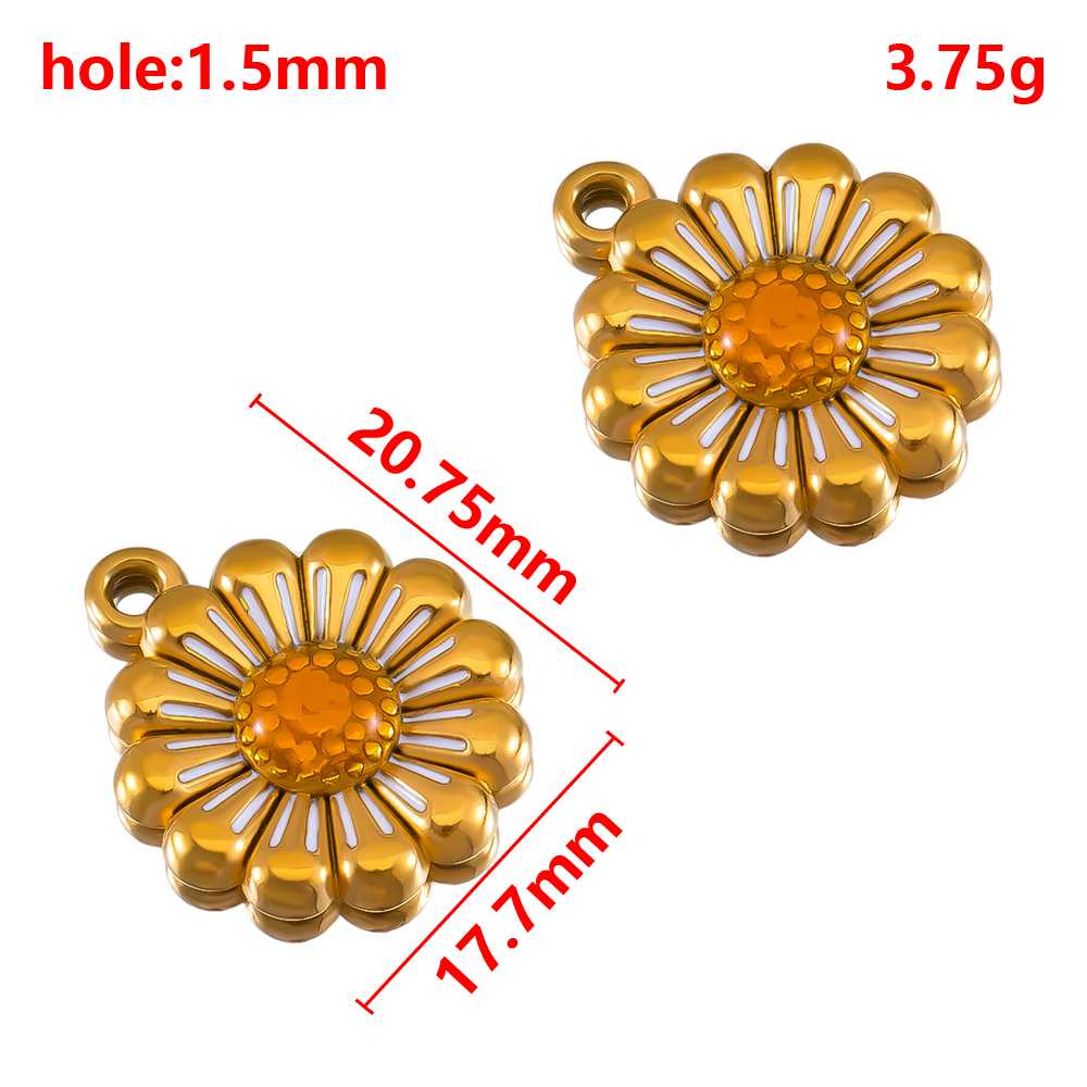2pcs Stainless Steel Flower Pendant Cute Butterfly Love Heart Bow Design Necklace Earring Charm for Jewelry Making Birthday Gift